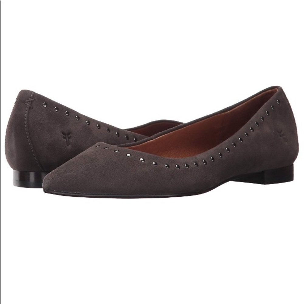 Frye Sienna Smoke Grey Micro Stud Ballet Flat